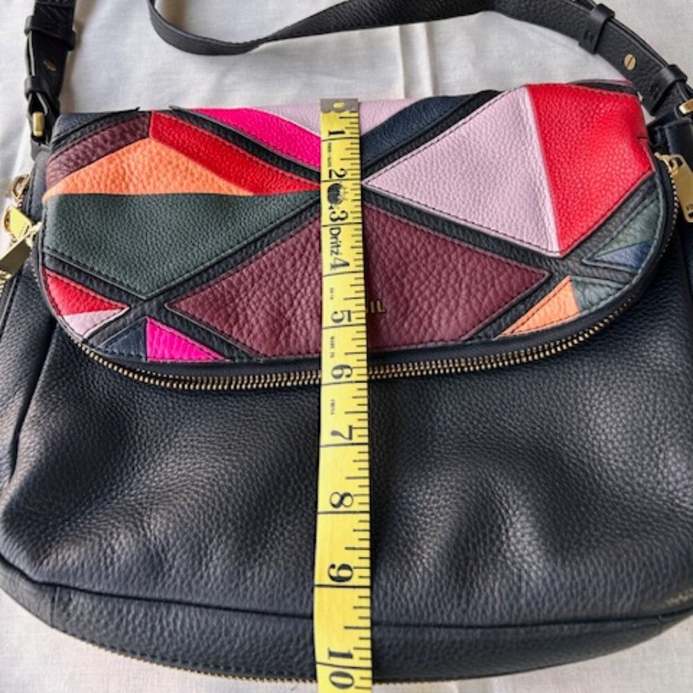 Fossil Leather Patchwork Colorblock Crossbody Bag… - image 15